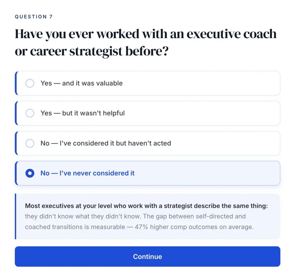 JobTest free 15-min diagnostic quiz — actual product UI